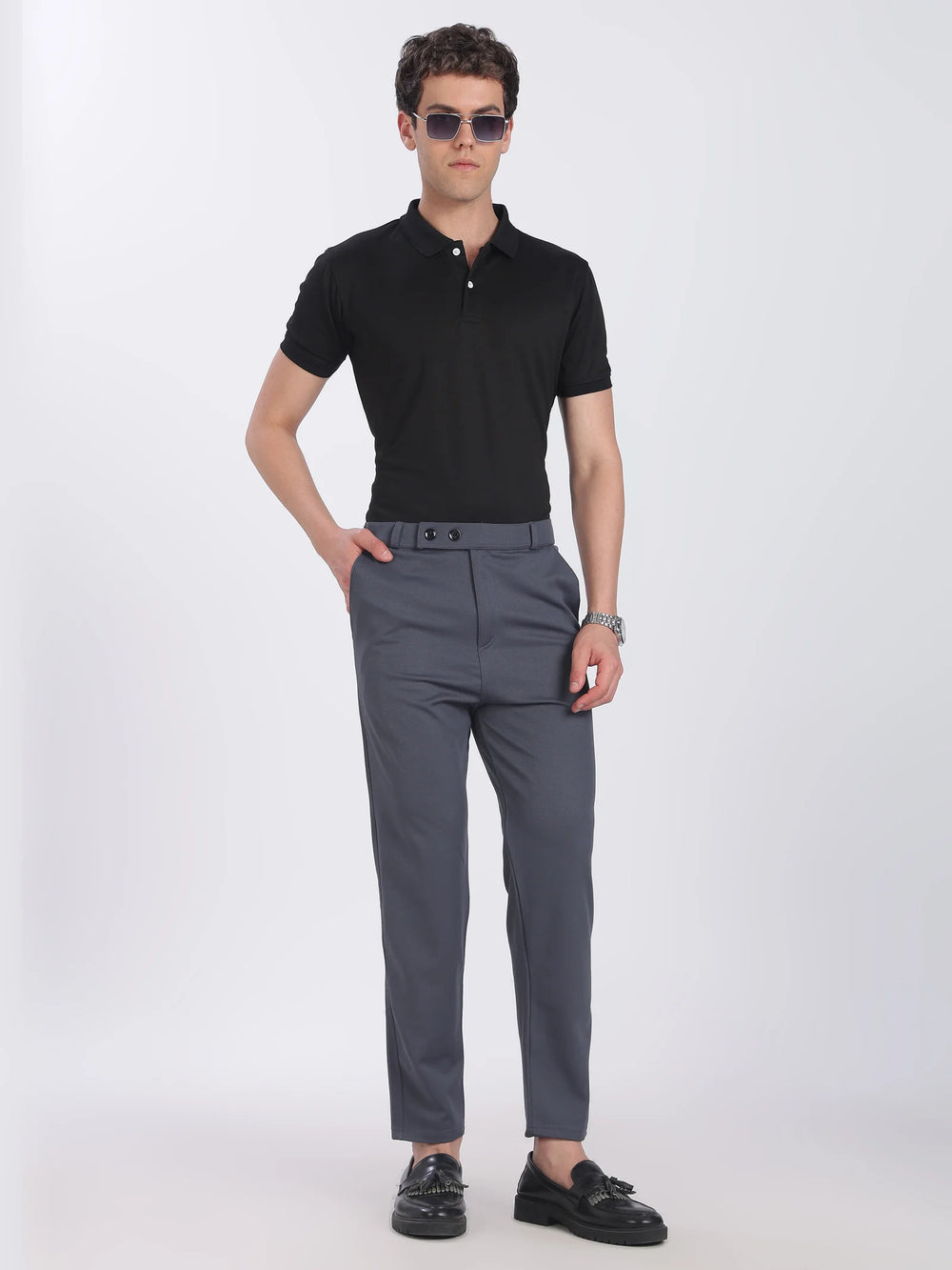 Lycra Formal Pant for Men(Dark Grey)