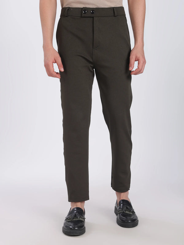 Lycra Formal Pant for Men(Olive Green)
