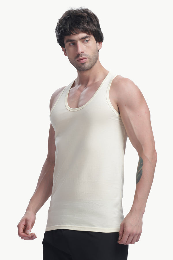 Men's plain 100% cotton vest (sandal)