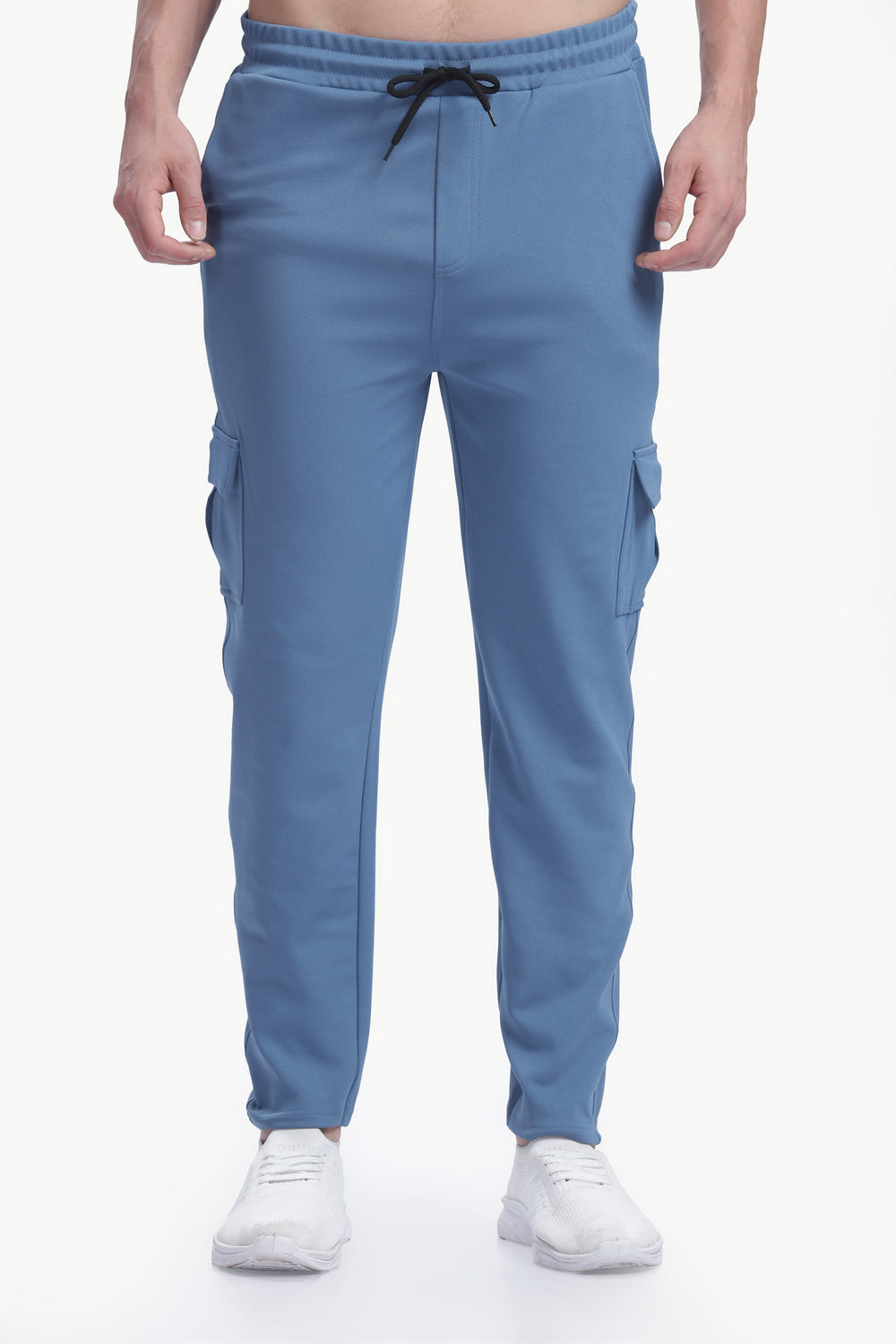 Lycra Five Pocket Cargo Pant Without cuff (Blue)
