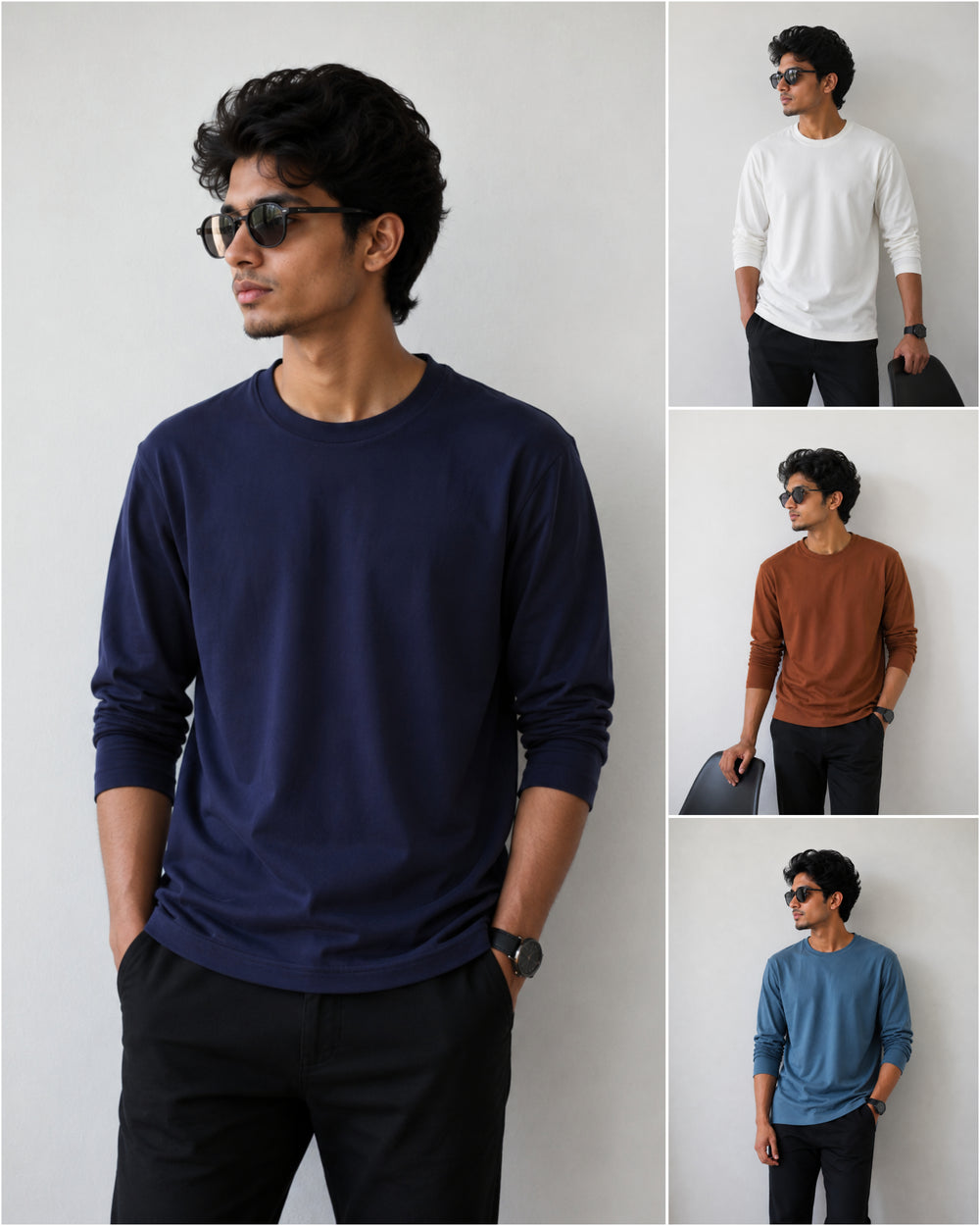 4 t-shirts combo – plain full hand lycra