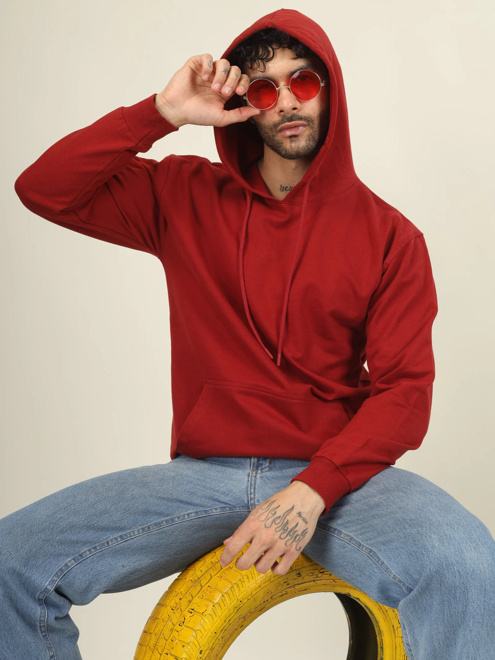 Hoodie Unisex Solid (Red)