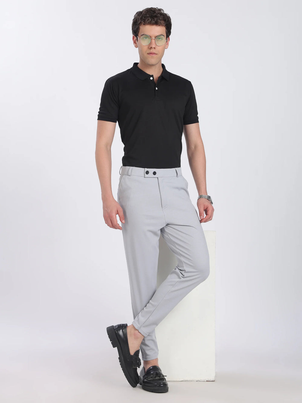 Lycra Formal Pant for Men (Lite Grey)
