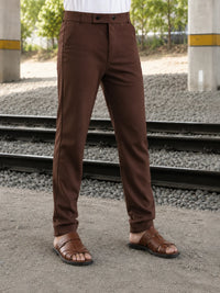 Premium Lycra Formal Pant for Men (Brown)