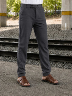 Premium Lycra Formal Pant for Men (Dark Grey)