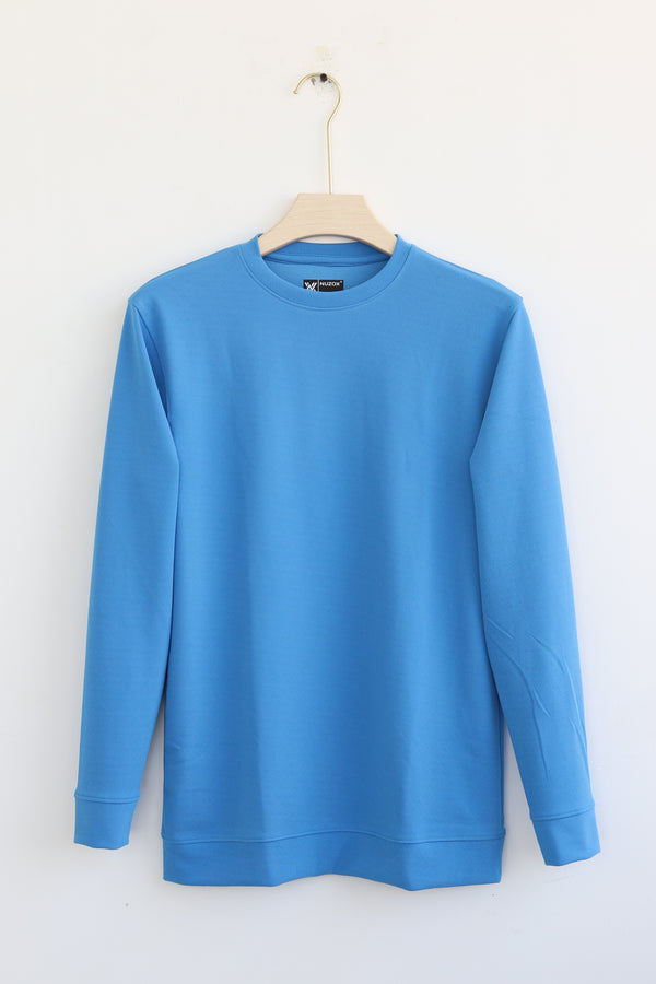 Plain Full Hand Lycra T-shirts (Blue)
