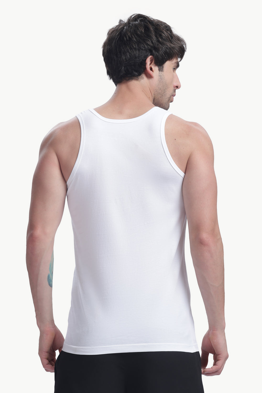 Men's plain 100% cotton vest (white)
