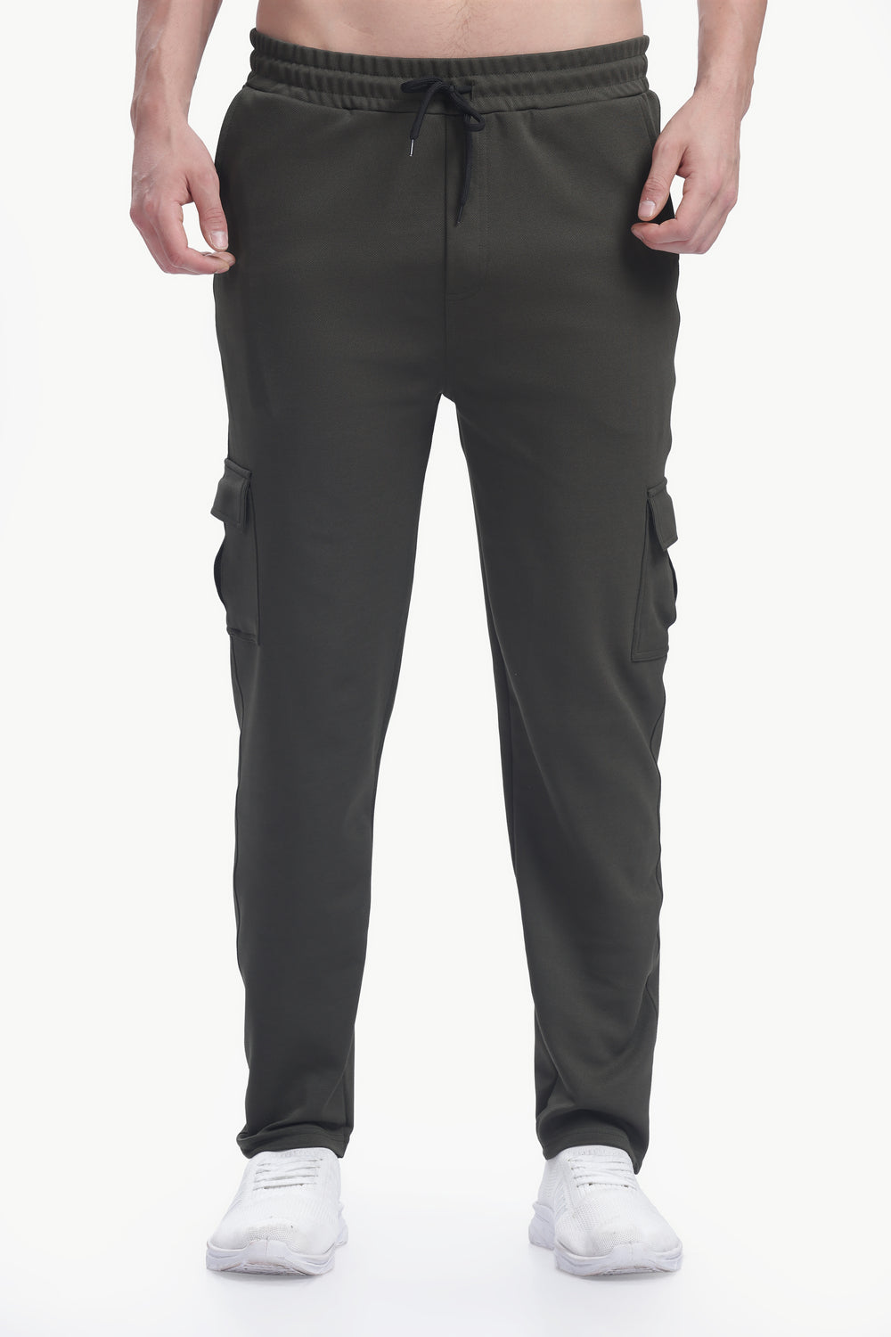 Lycra Five Pocket Cargo Pant Without cuff (Olive Green)