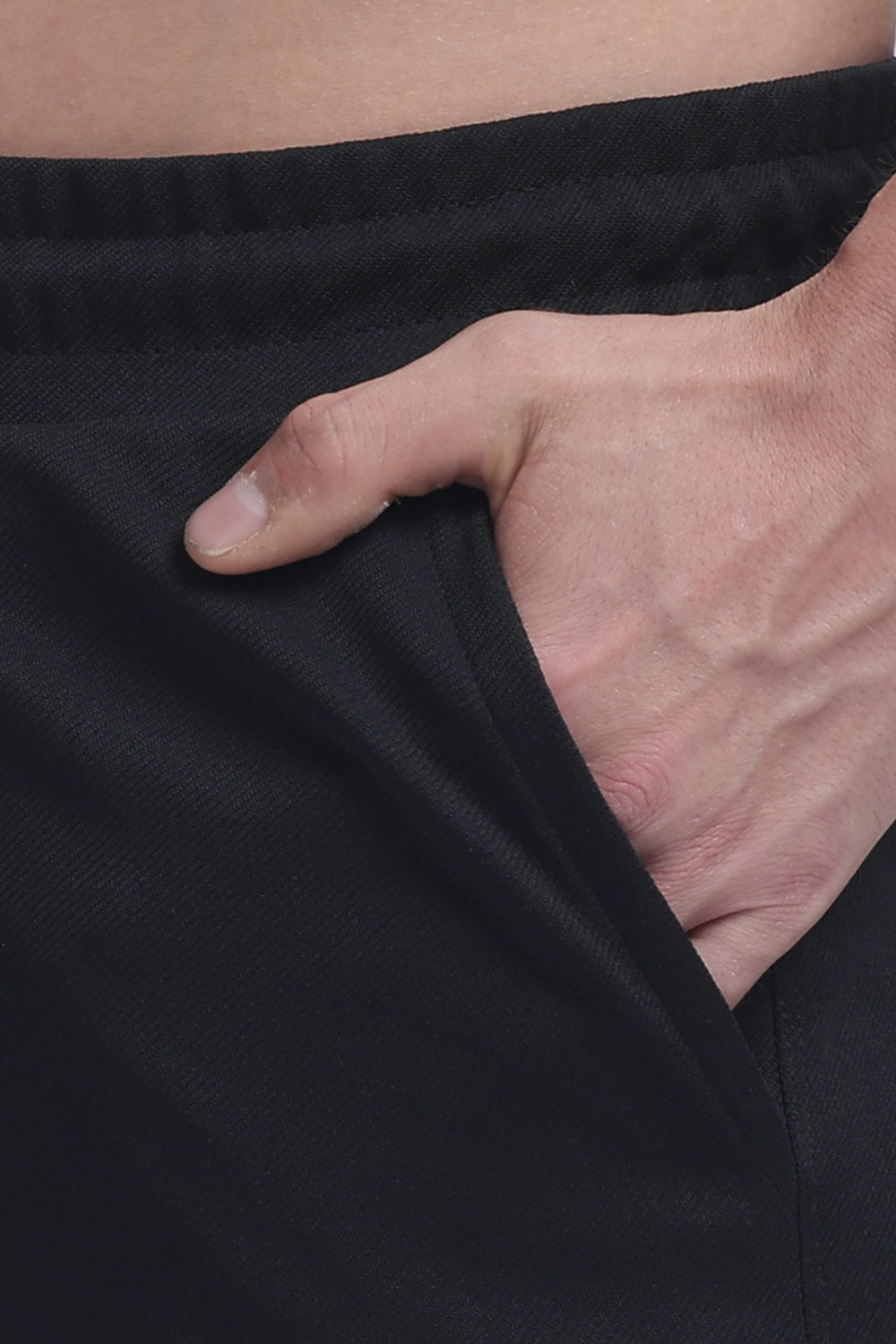 Lycra Five Pocket Cargo Pant Without cuff (Black)