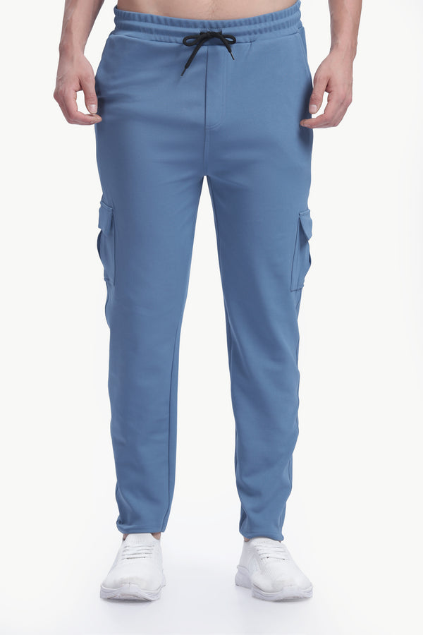 Lycra Five Pocket Cargo Pant Without cuff (Blue)