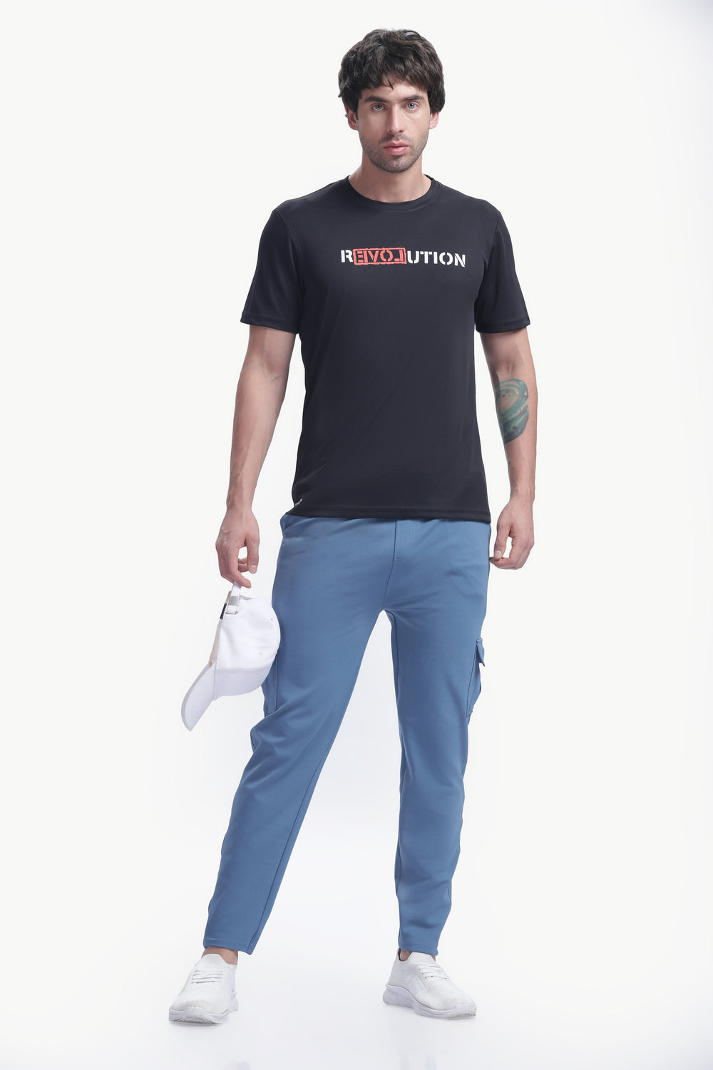 Lycra Five Pocket Cargo Pant Without cuff (Blue)