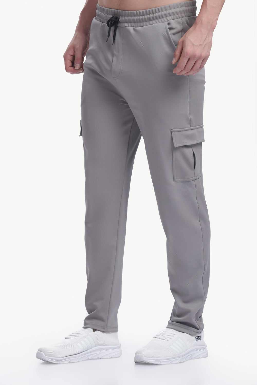 Lycra Five Pocket Cargo Pant Without Cuff (Grey)
