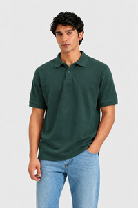 Premium Cotton Polo Collar t-shirt (Green)