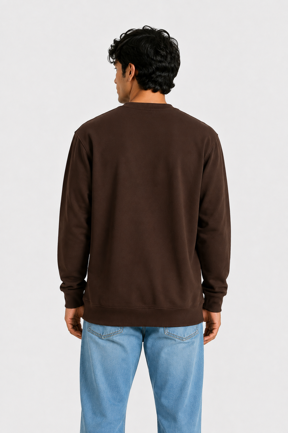 Cotton Full Sleeve Sweatshirt For Men (Brown)