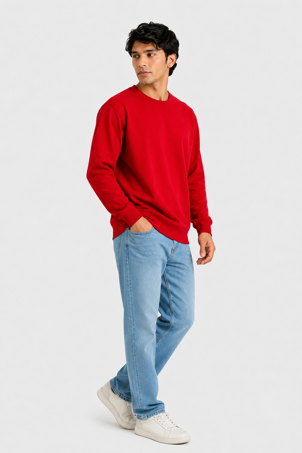 Cotton Full Sleeve Sweatshirt For Men (Red)