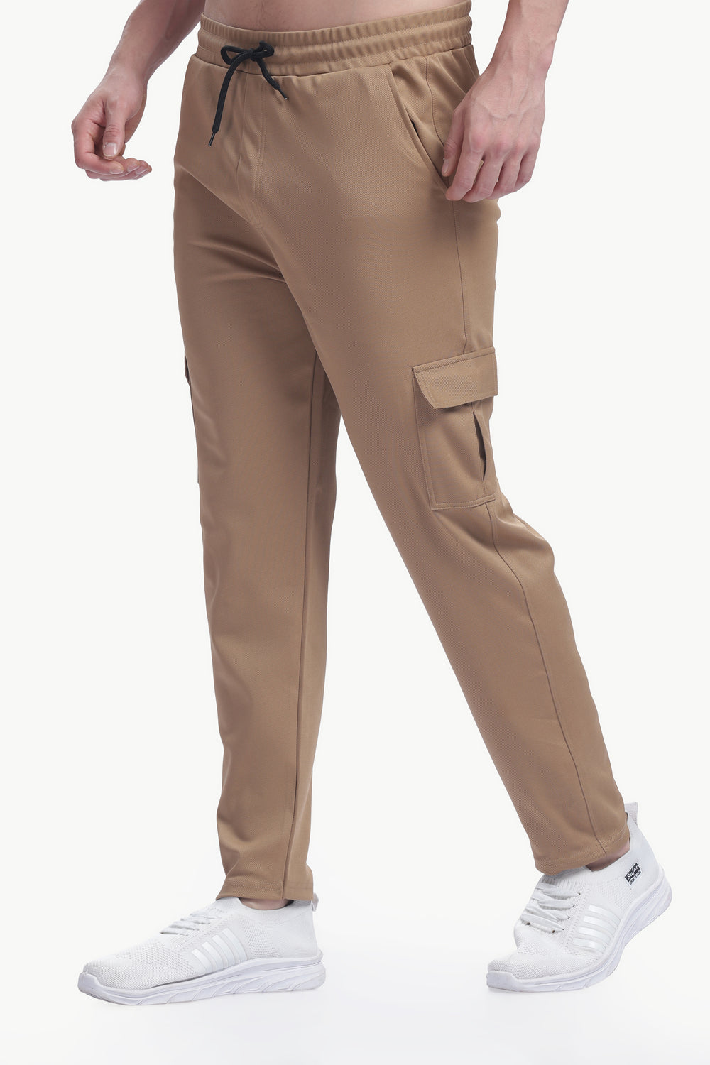 Lycra Five Pocket Cargo Pant Without cuff (Brown)