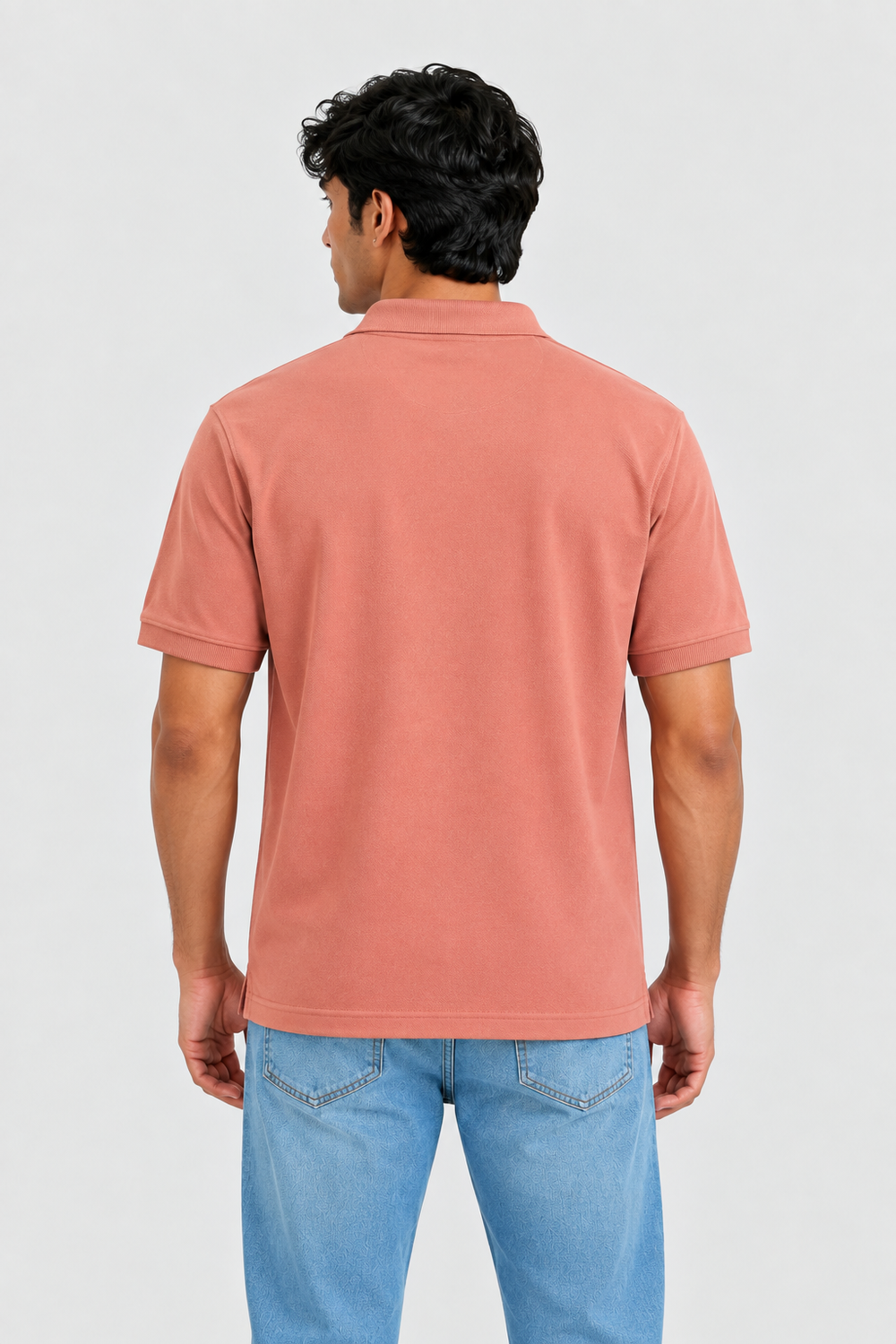 Premium Cotton Polo Collar T-Shirt (Pink)