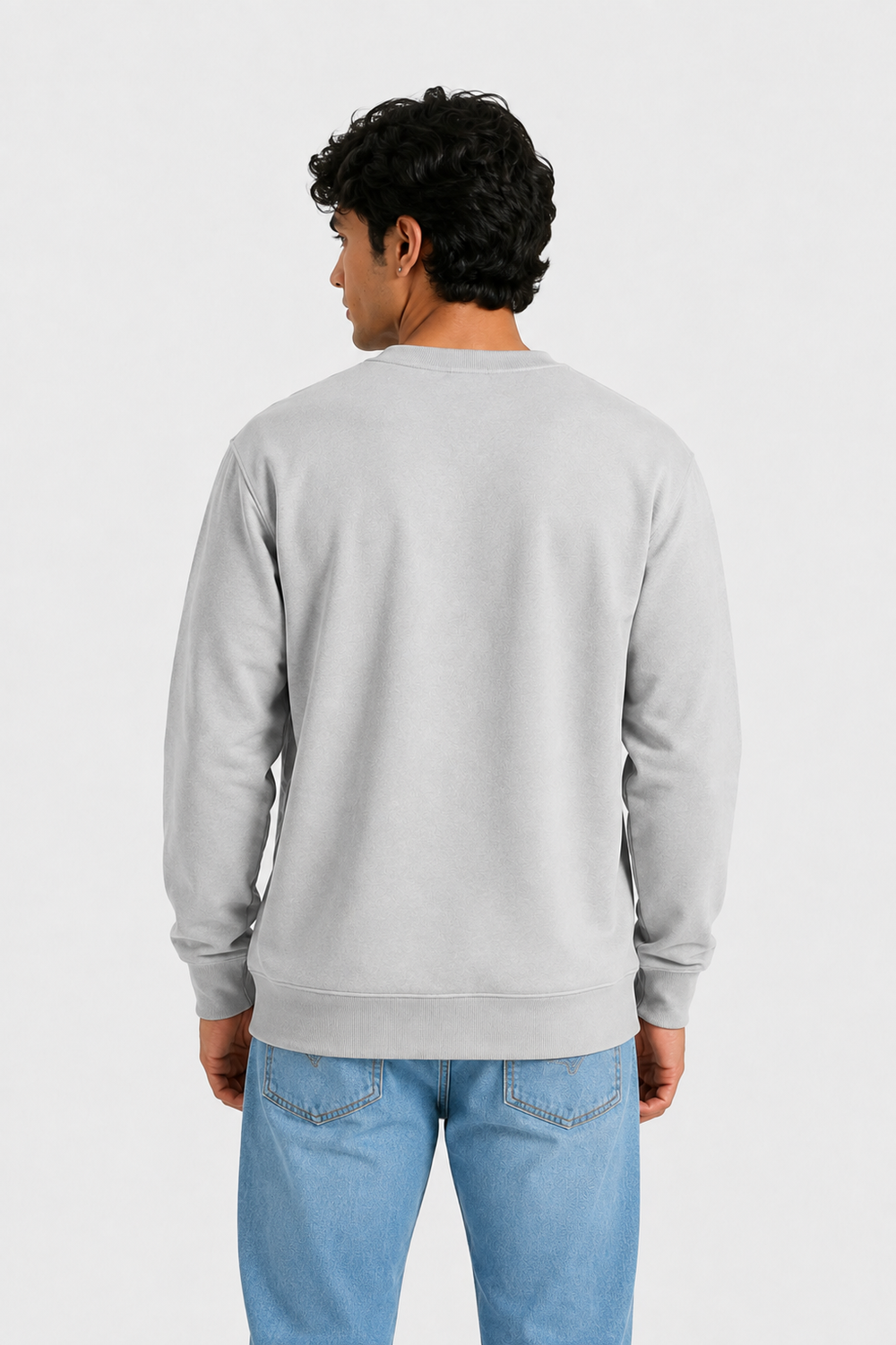 Cotton Full Sleeve Sweatshirt For Men (Lite Grey)