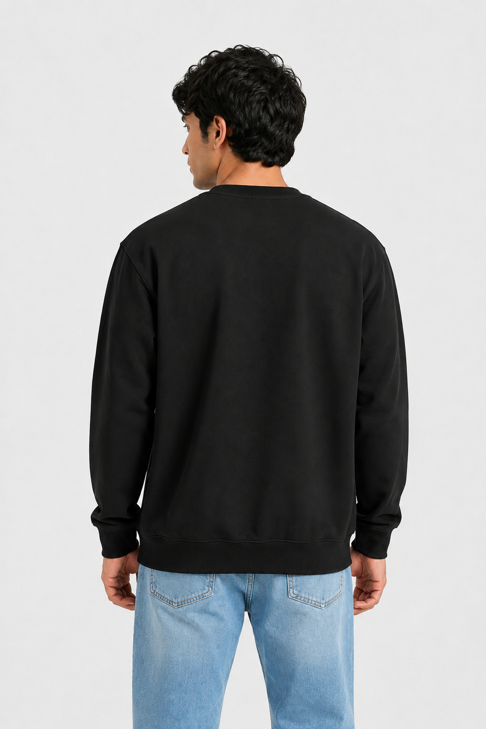 Cotton Full Sleeve Sweatshirt For Men (Black)