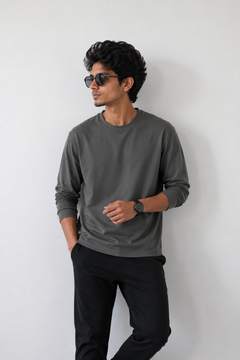 Plain Full Hand Lycra T-shirts (Olive Green)