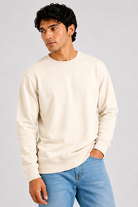 Cotton Full Sleeve Sweatshirt For Men (Cream)