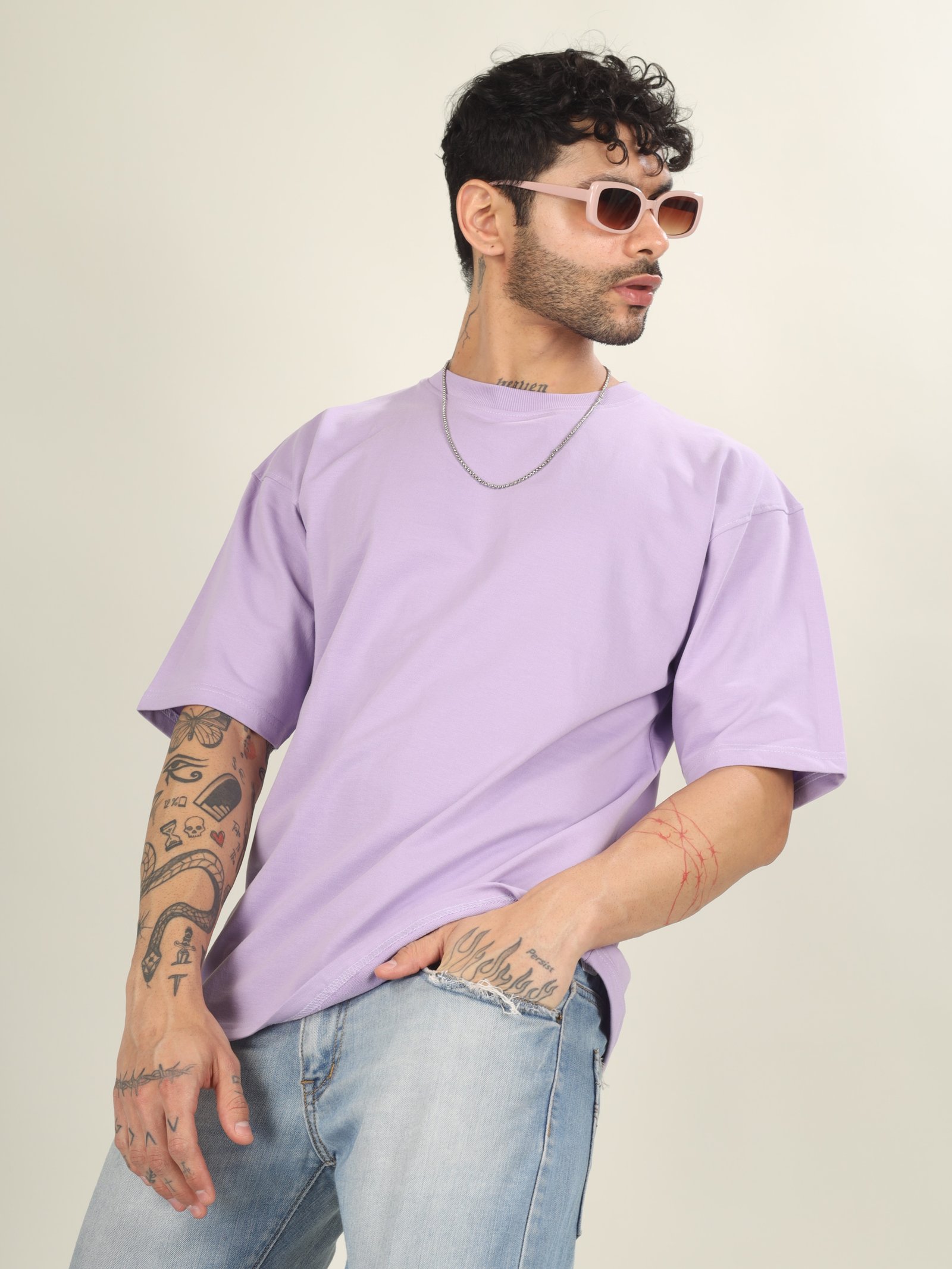 Drop ShoulderT-Shirt Unisex Purple