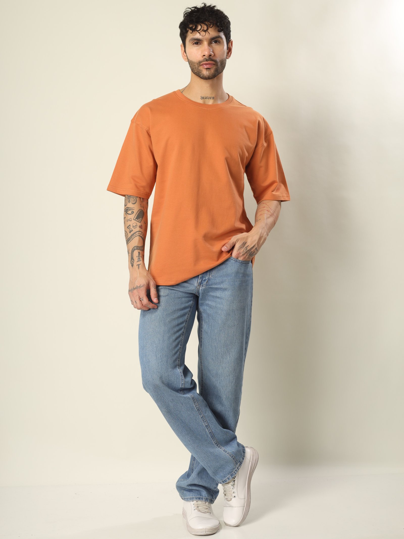 Drop Shoulde T-Shirt Unisex Orange