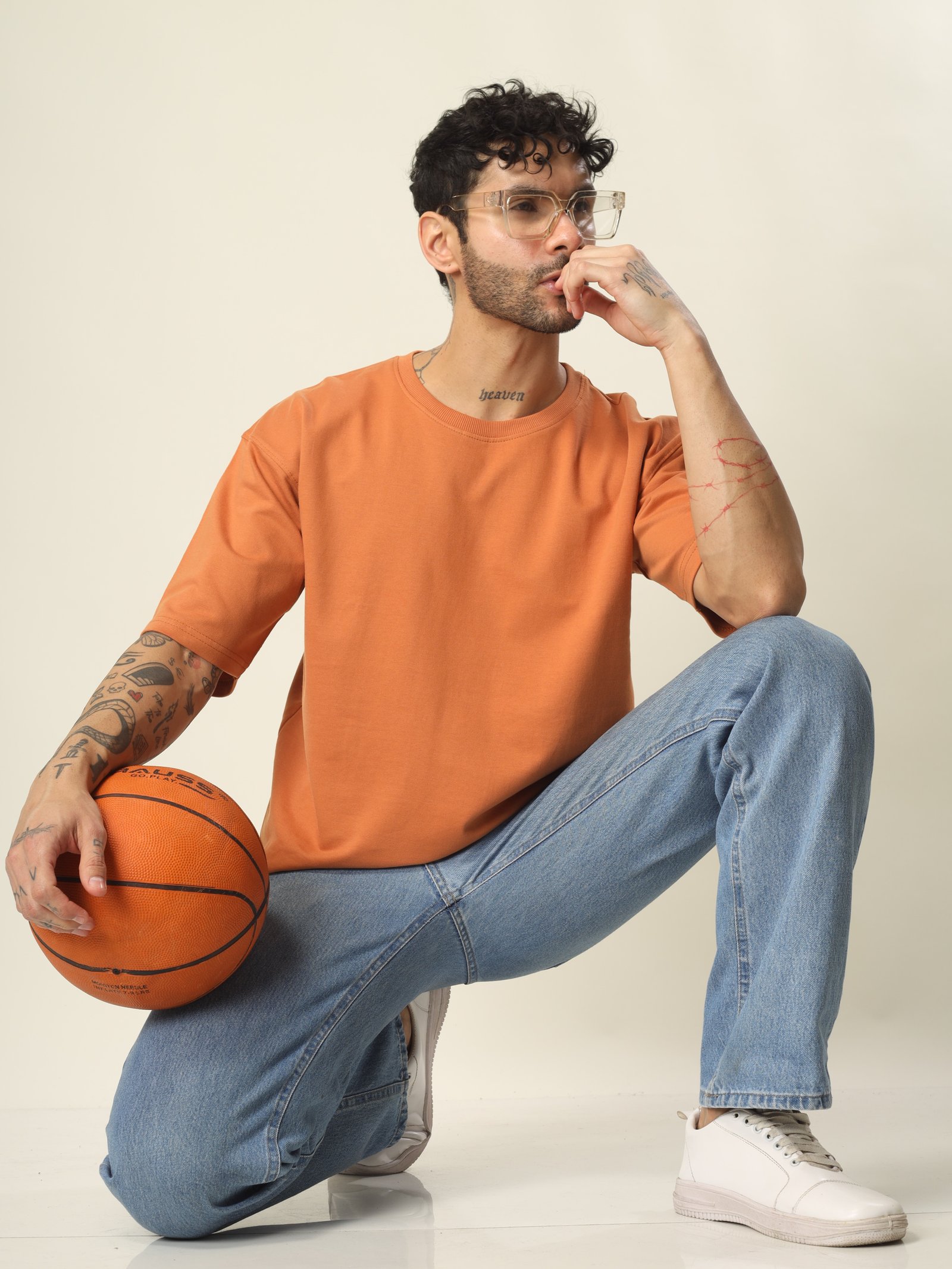 Drop Shoulde T-Shirt Unisex Orange