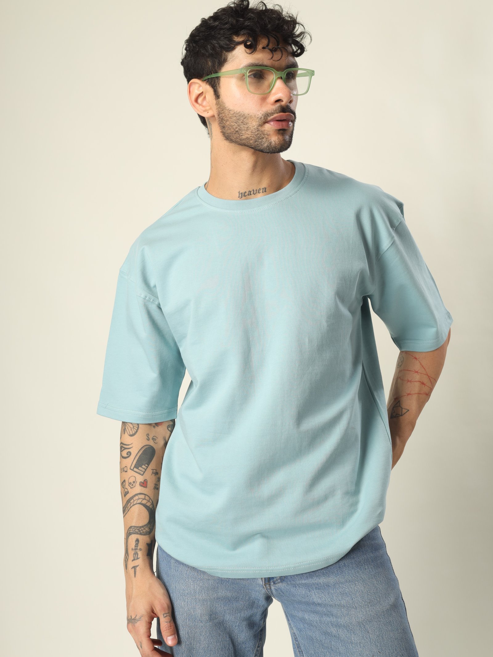 Drop Shoulder T-Shirt Unisex  Ocean Blue