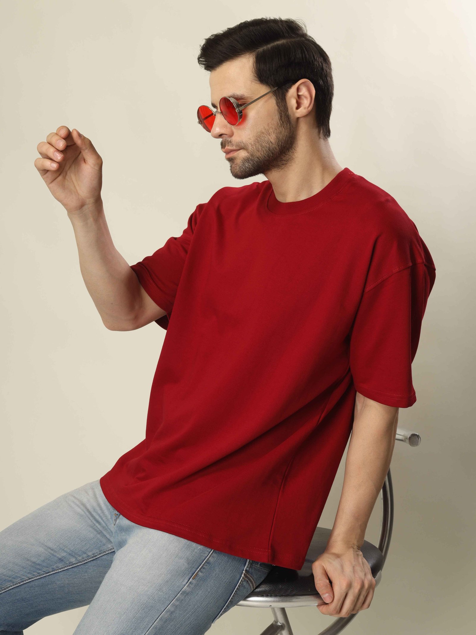 Drop Shoulder T-Shirt Unisex Maroon