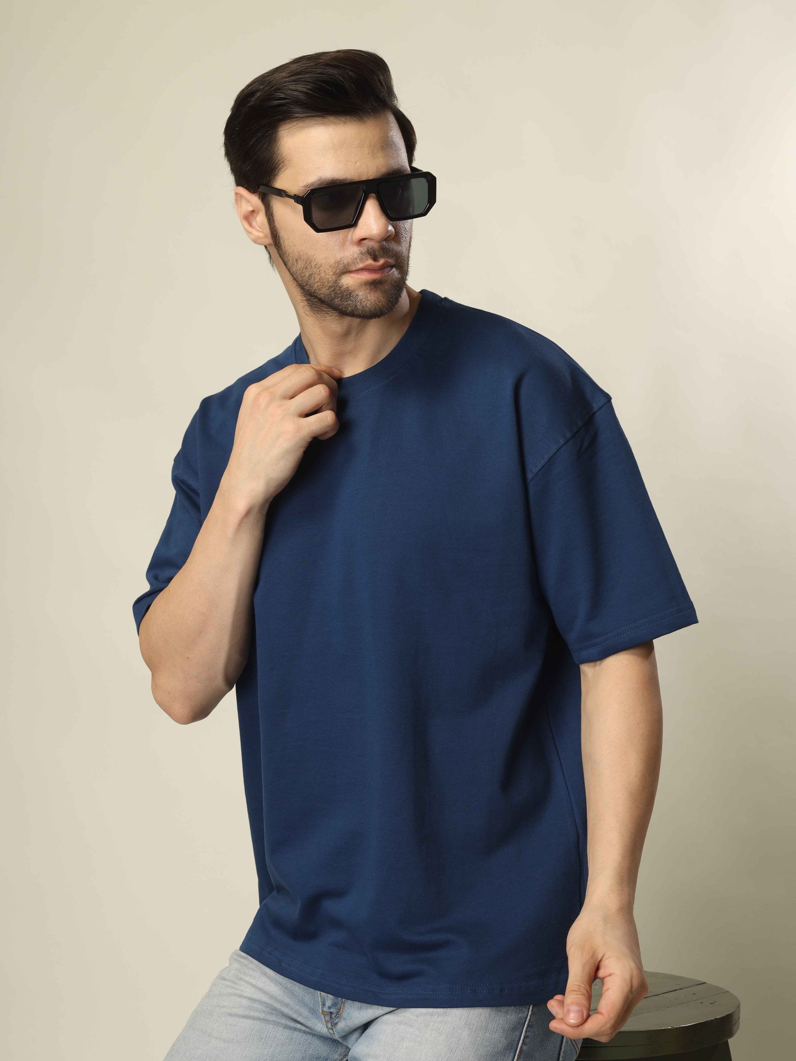 Drop Shoulder T-Shirt Unisex  Blue