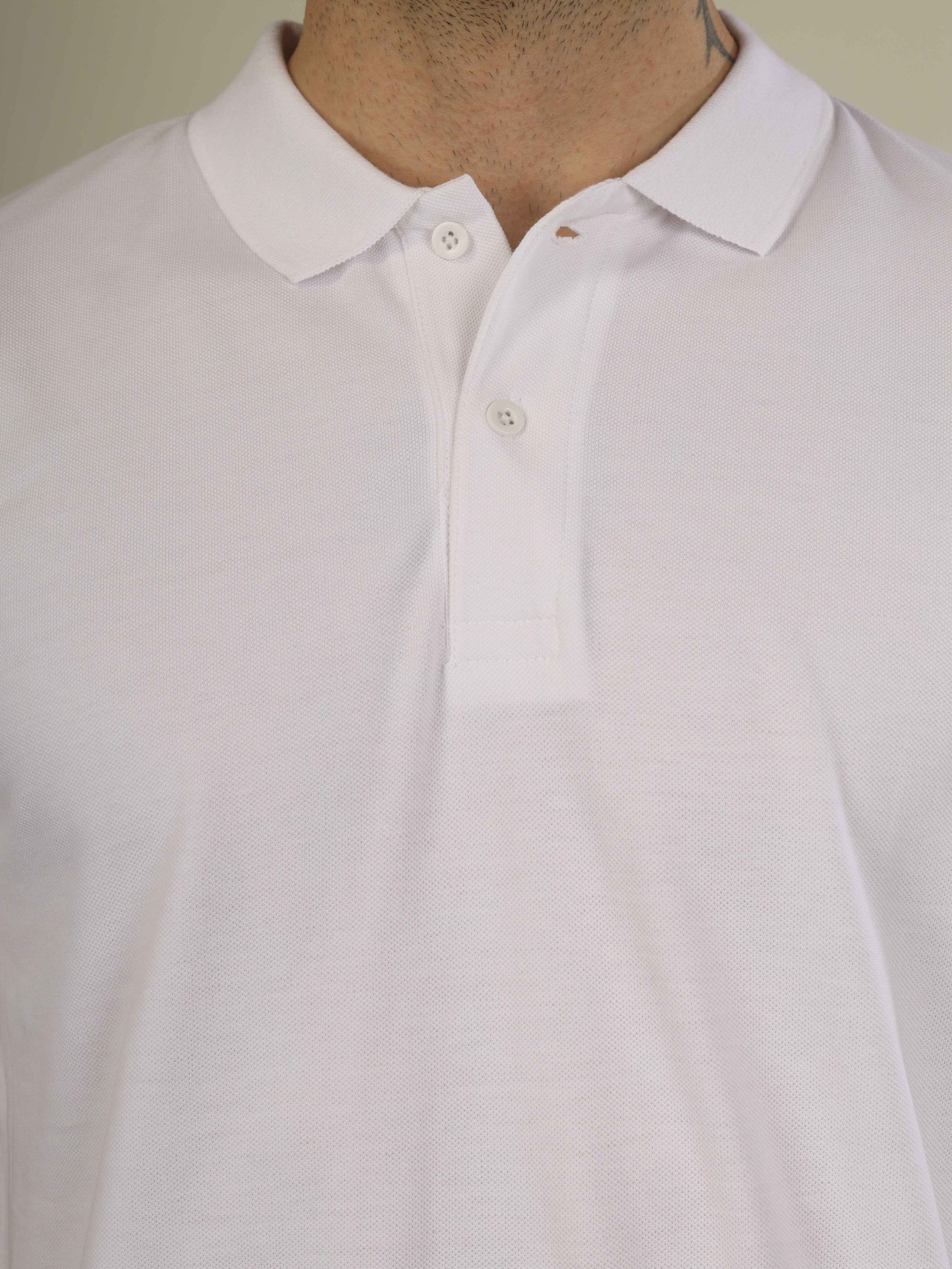 Mens Polo Collar T-Shirt(White)
