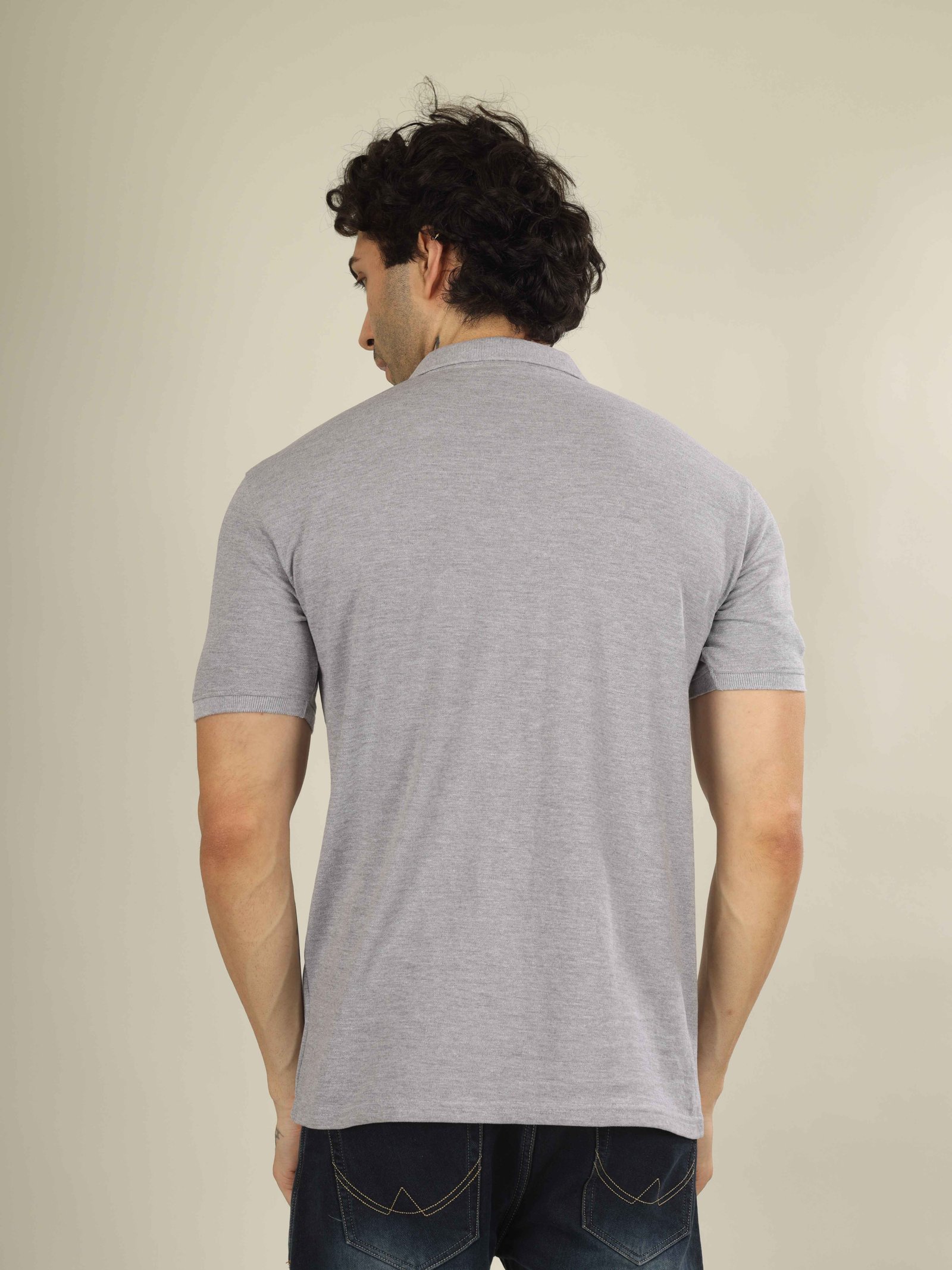 Mens Polo Collar T-Shirt(Grey)