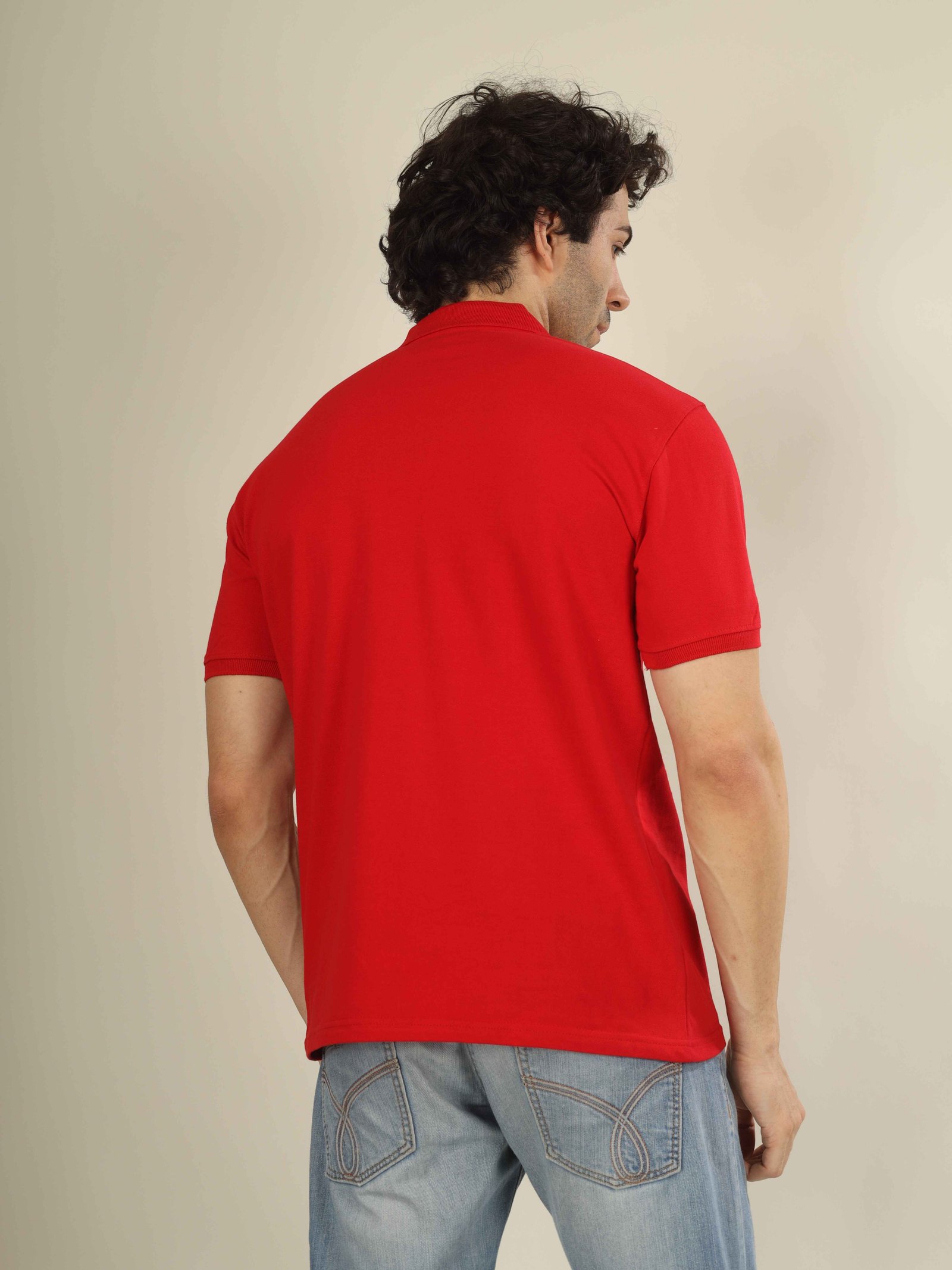 Mens Polo Collar T-Shirt(Red)