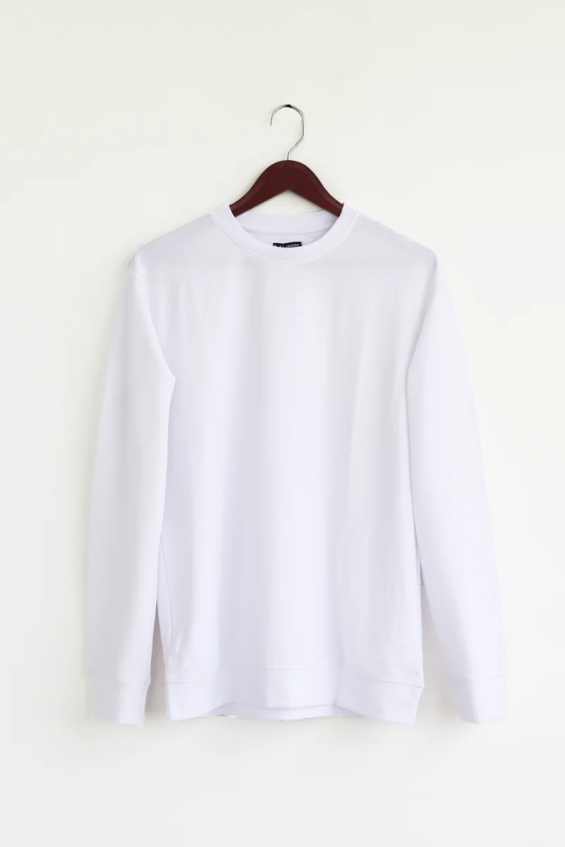 Plain Full Hand T-Shirt Lycra(White)