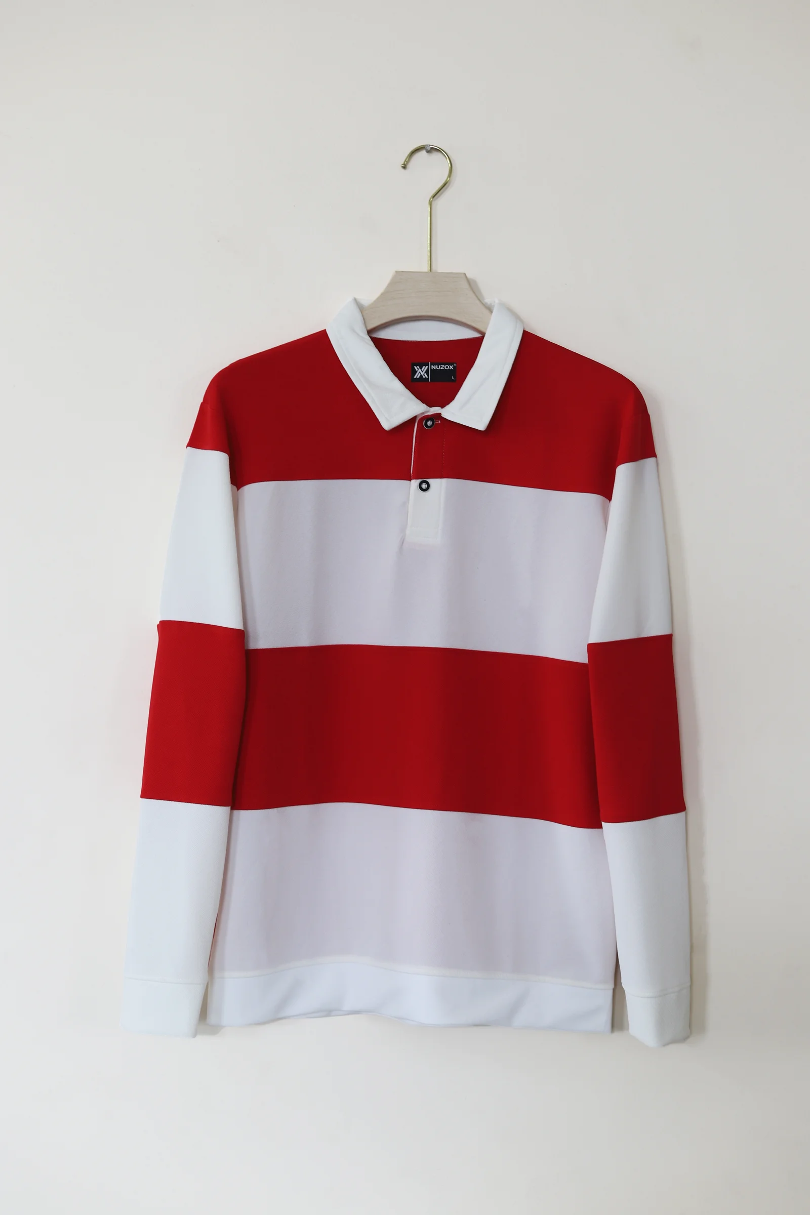 Full Sleeve Collar T-Shirt (white with red)