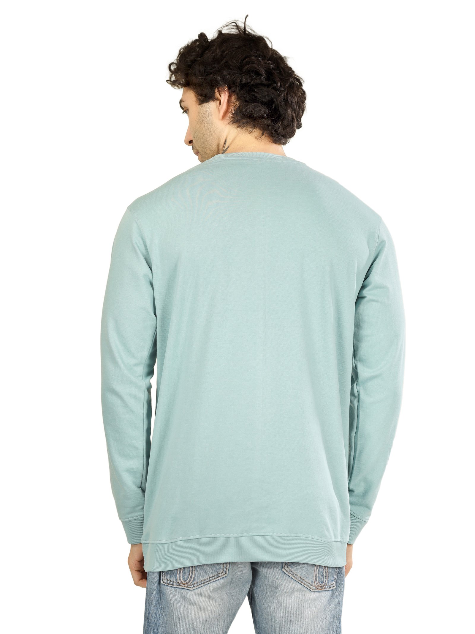 Cotton Full Sleeve Sweatshirt For Men (lite Blue)