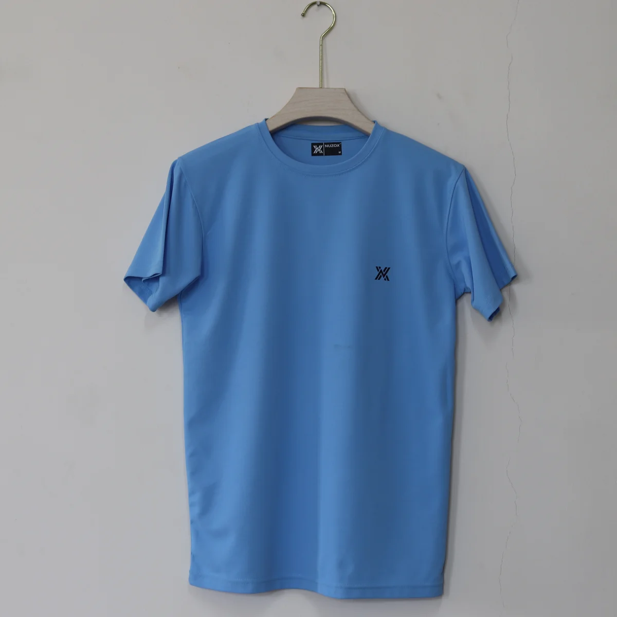 Plain Half Hand T-Shirt Lycra( Sky Blue)