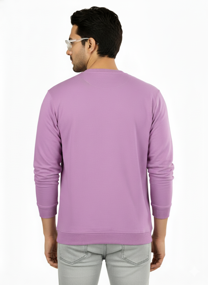 Cotton Full Sleeve Sweatshirt For Men (LAVENDOR)