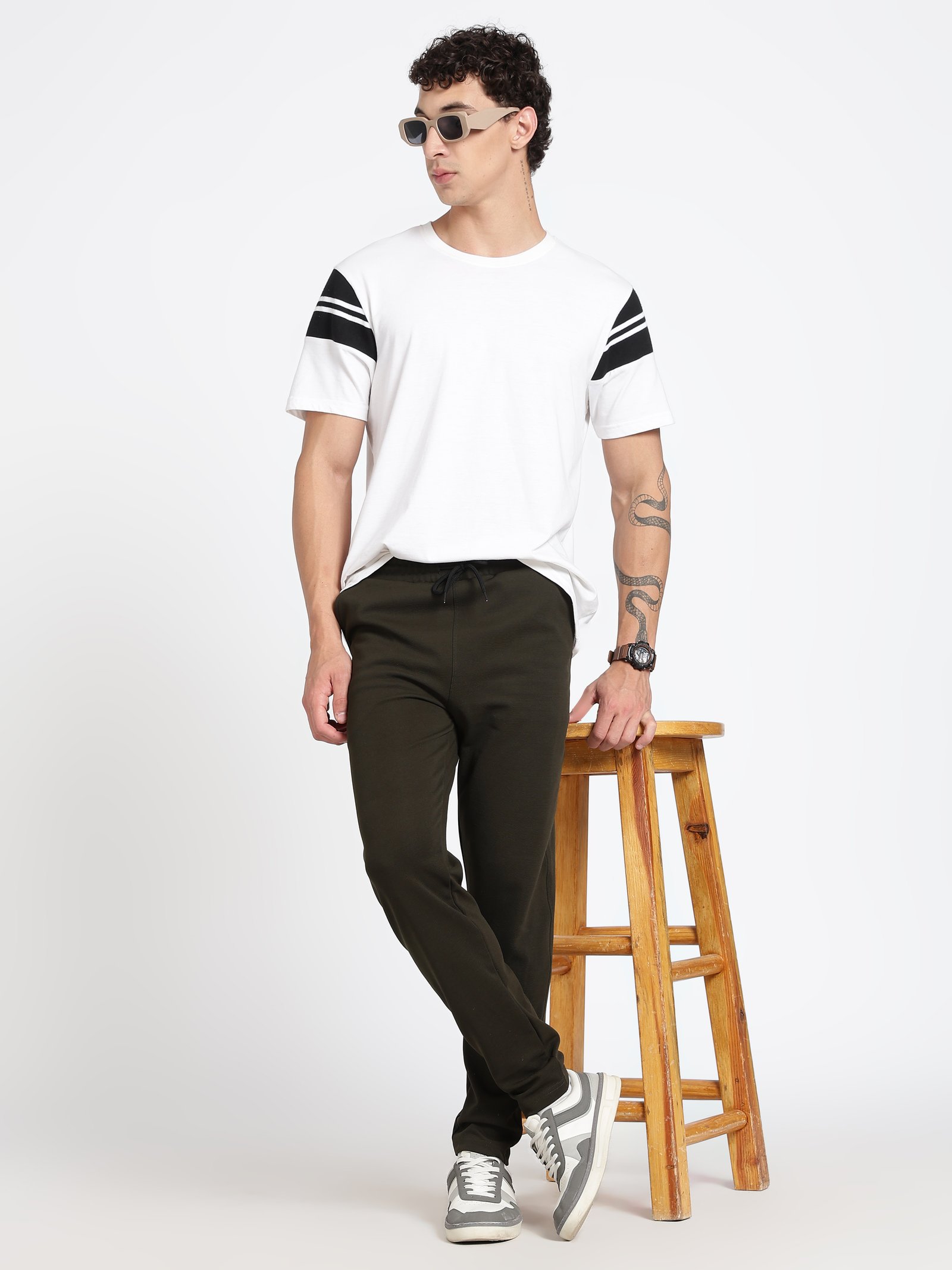 Olive Green Ottoman Men's Track Pants