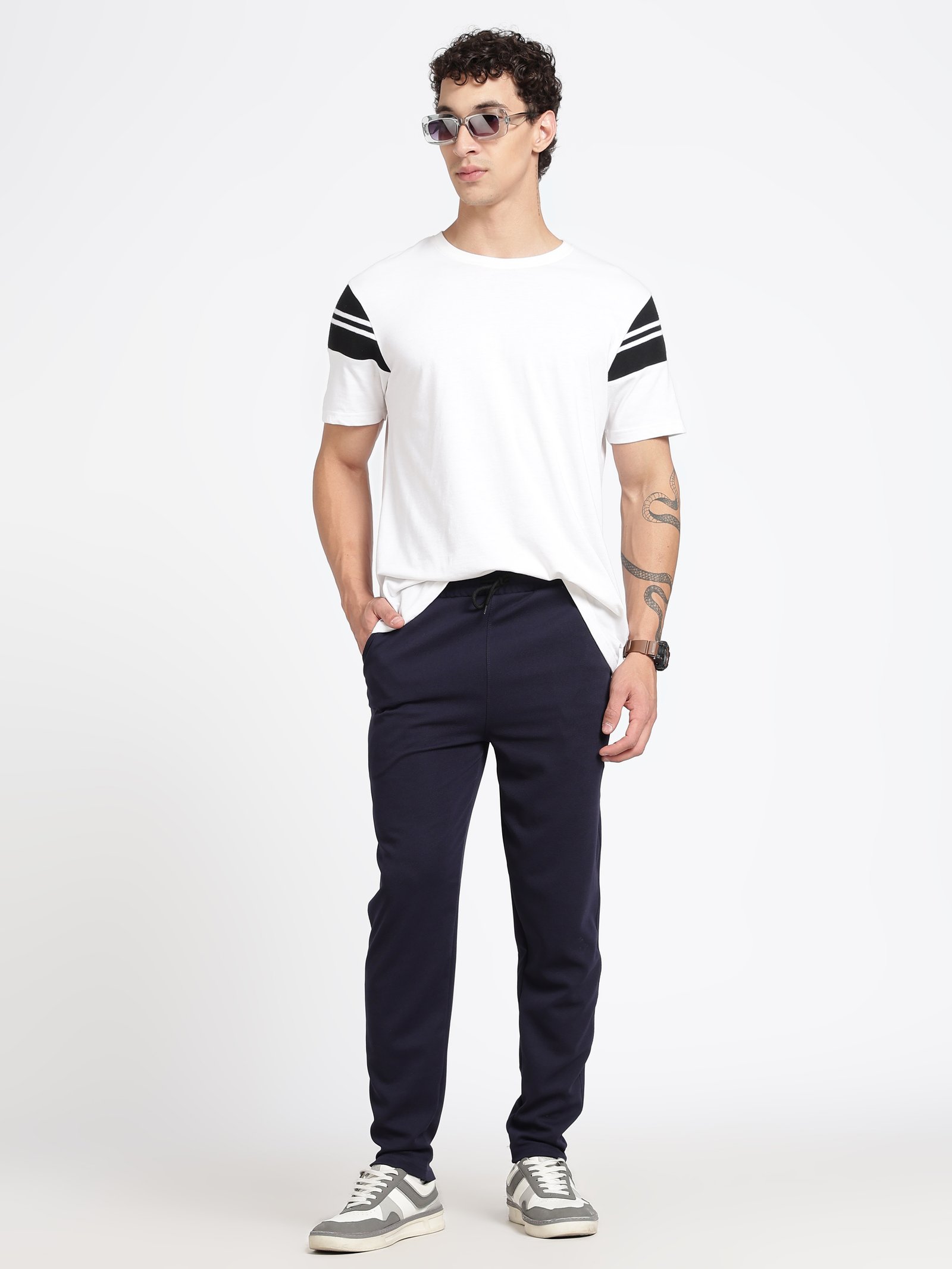 Navy Blue Ottoman Men's Track Pants