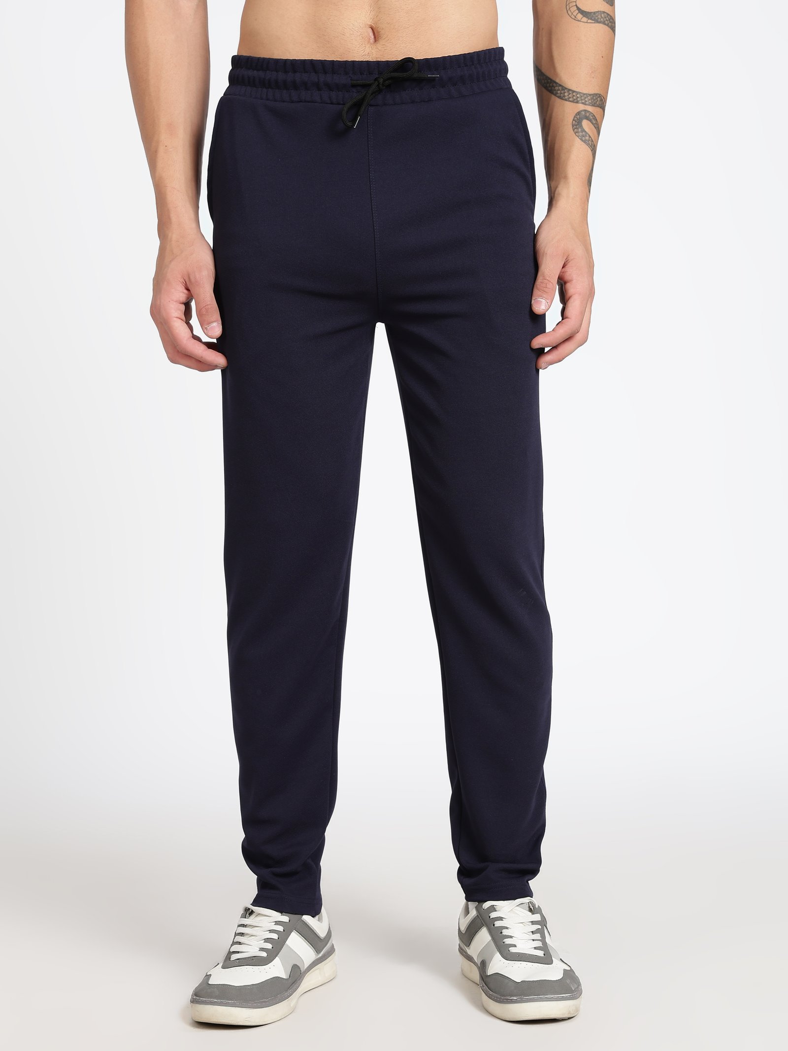 Navy Blue Ottoman Men's Track Pants