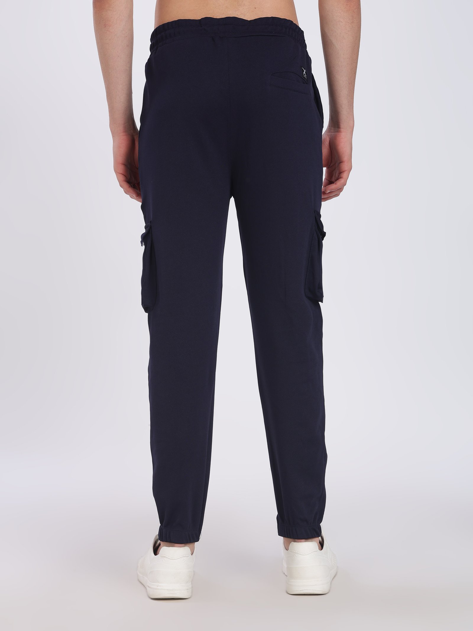 Lycra Cargo Pants With Five Pocket (Navy blue)