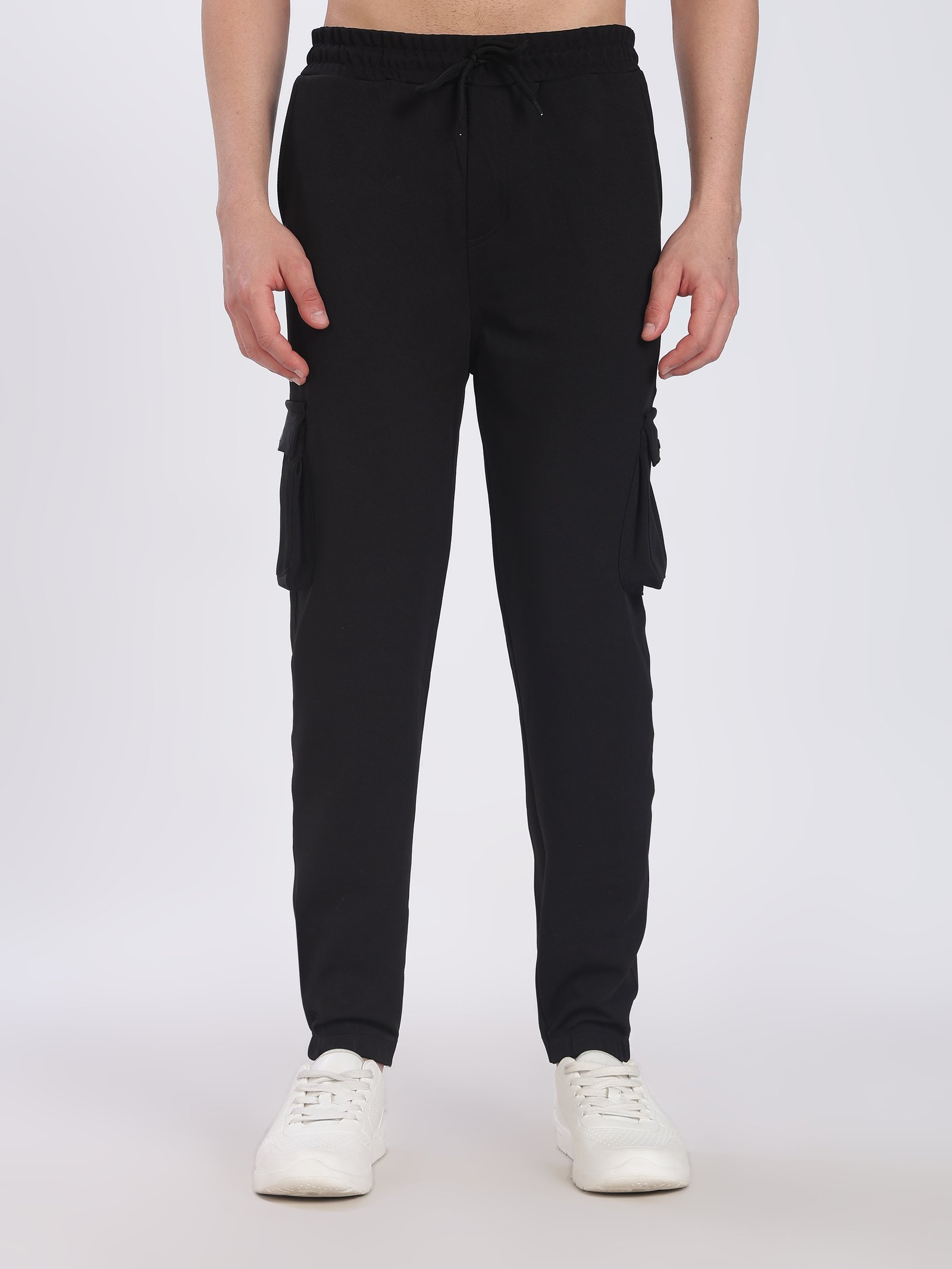 Lycra Cargo Pants With Five Pocket (Black)