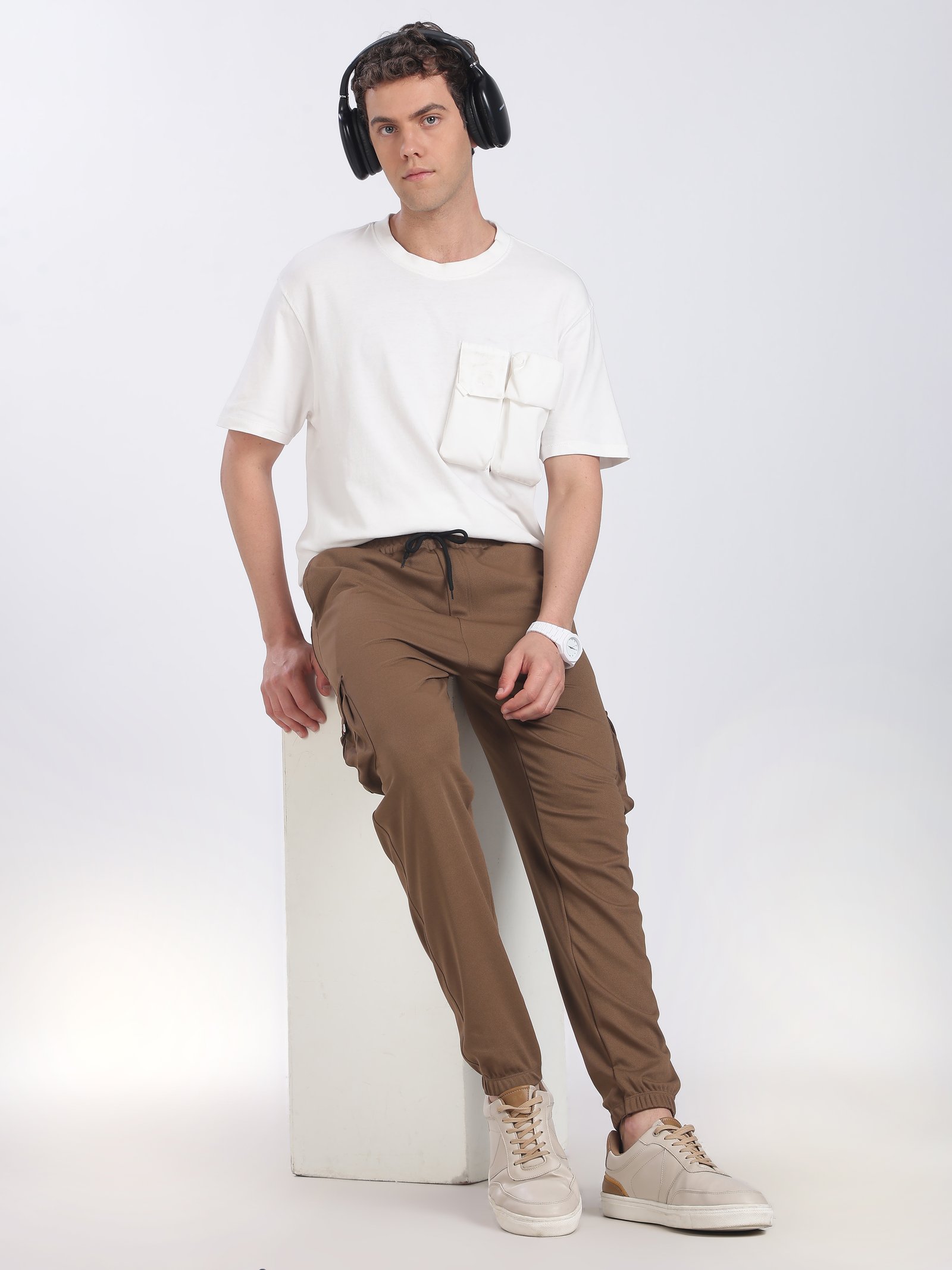 Lycra 6 Pocket Cargo Pant (Brown)