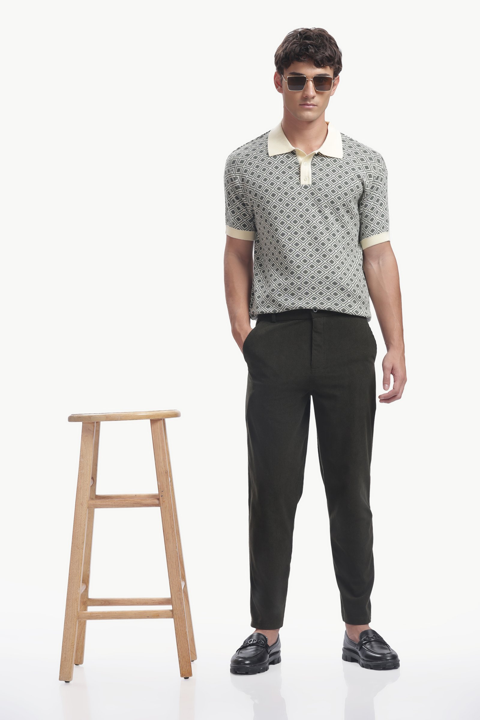 Corduroy Formal Phant(Olive Green)