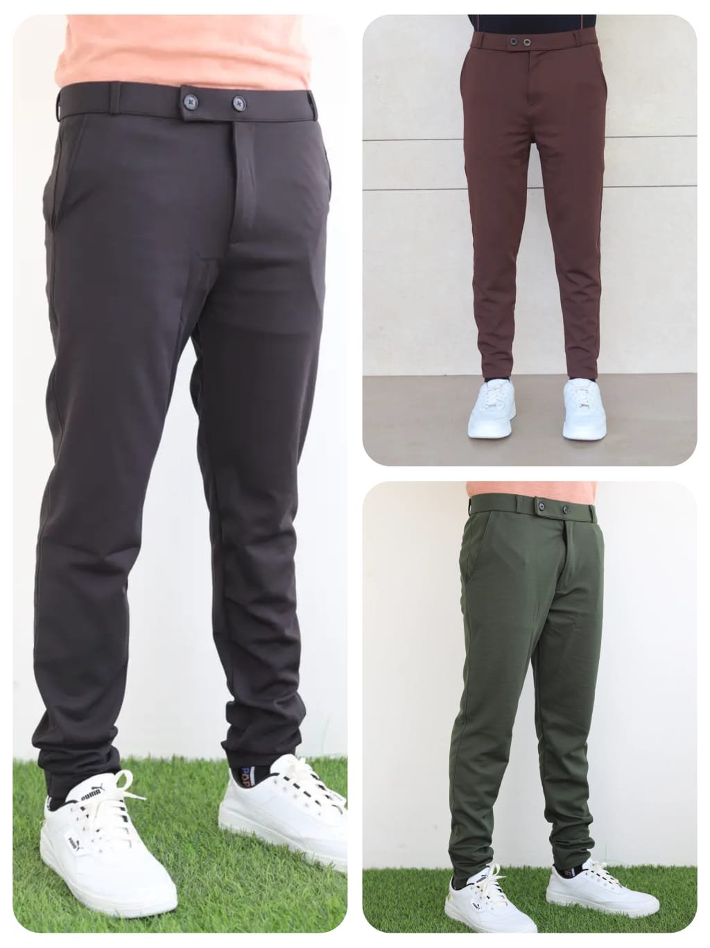 Formal Pant 3 Combo (Black, Brown, Olive green)