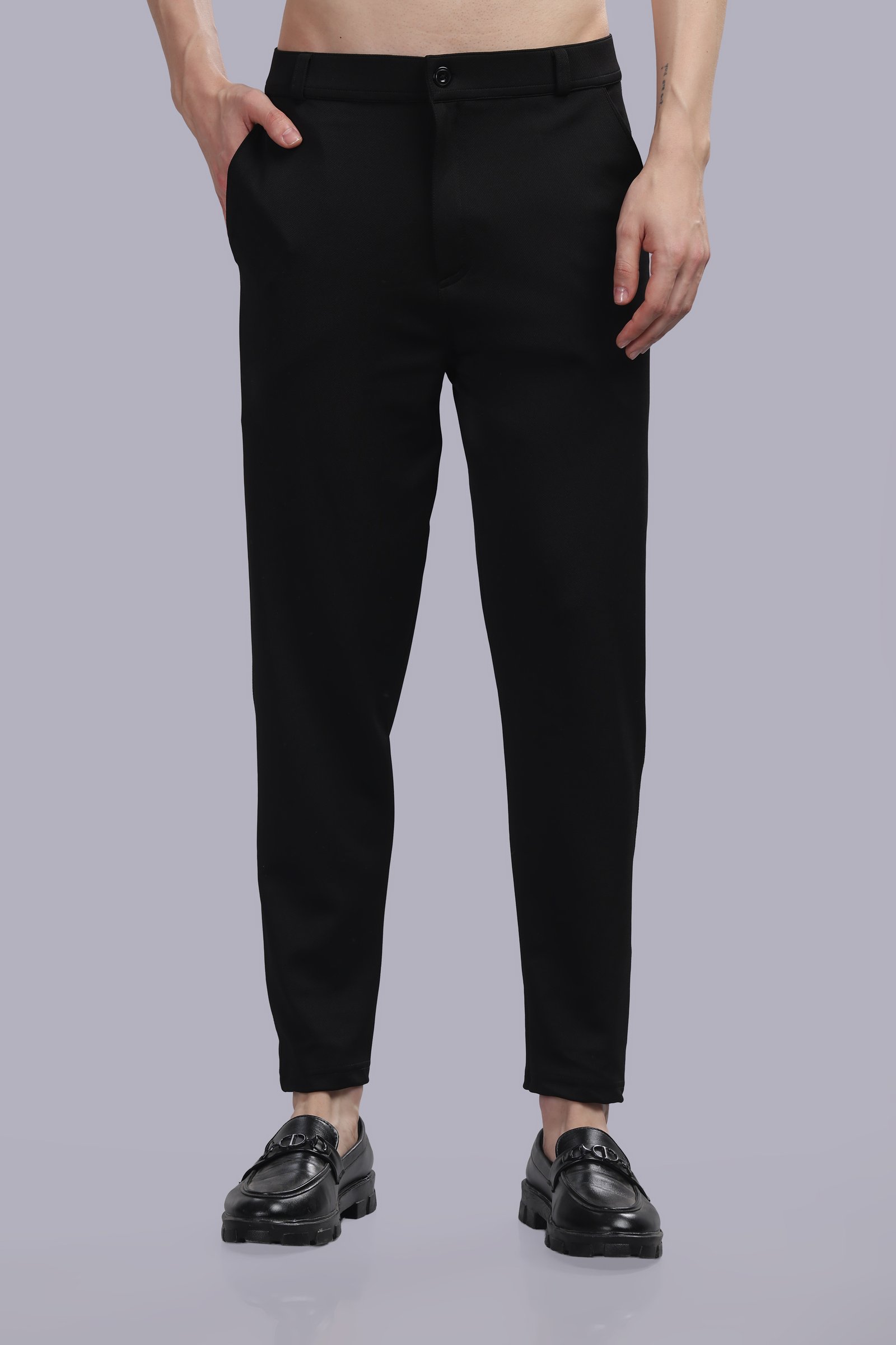 Lycra Formal Pant for Men (Black)
