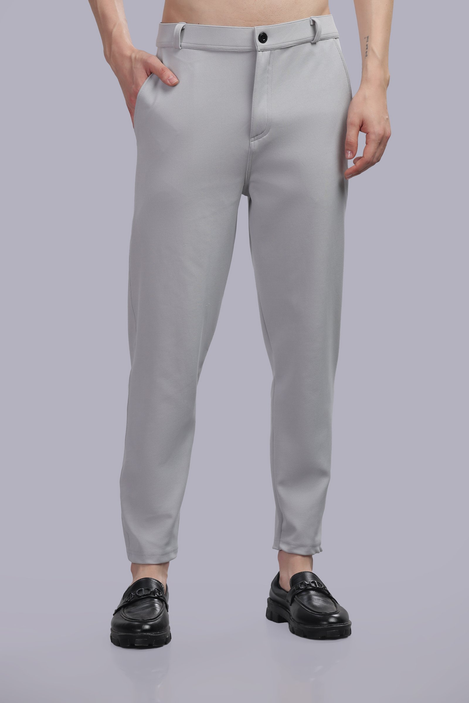 Lycra Formal Pant for Men (Light Grey)