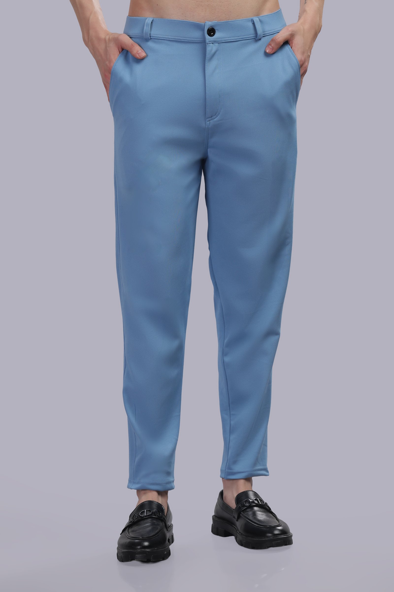 Lycra Formal Pant for Men (Blue)